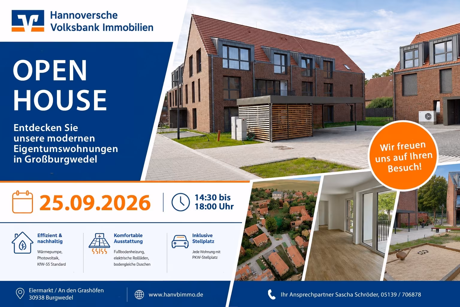 Wohnhöfe Eiermarkt: Neubau/Erstbezug Eigentumswohnungen im Kern von Großburgwedel, 30938 Burgwedel, Erdgeschosswohnung