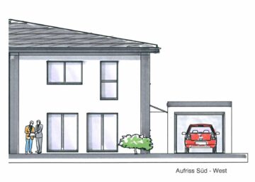 Skizze Außenansicht - Moderne Neubau-Doppelhaushälfte in Ehlershausen